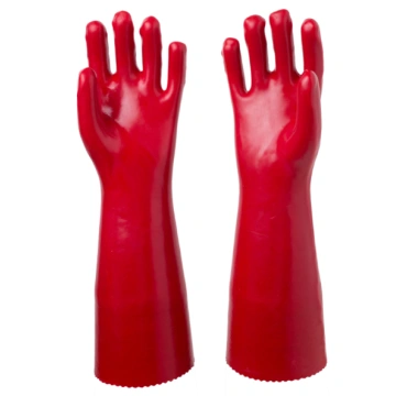 Red 45cm pvc coated gloves